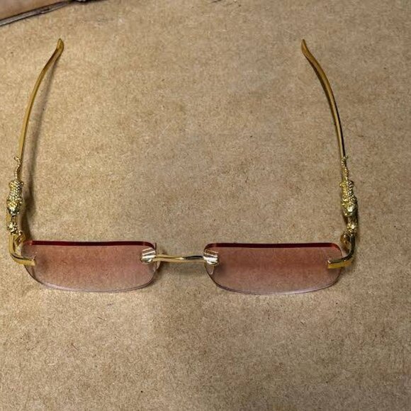 Sierra Pink Rimless Sunglasses with Gold-Tone Frame (Women's) - Picture 2 of 5